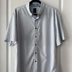 Michael Strahan Short Sleeve Button Down Business Casual Button Up Shirt for Men